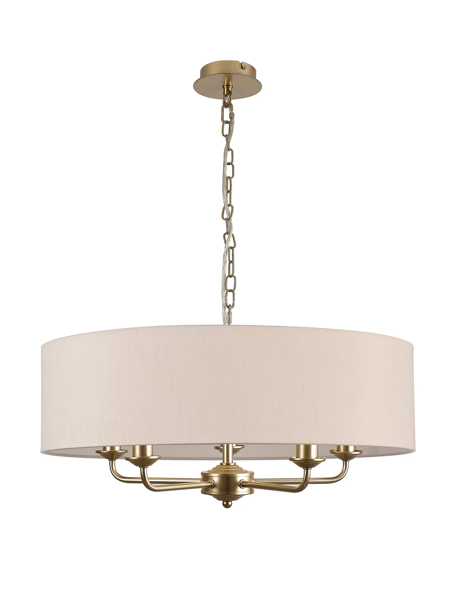 Banyan 60cm 5 Light Pendant Champagne Gold, Nude Beige/Moonlight DK0954  Deco Banyan CG NU